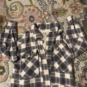 For the republic Plaid Button-Up Shirt Jacket